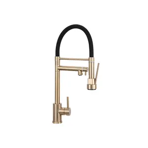 AG Universal Rotatable Tap Copper body rubber tube pull out kitchen faucet