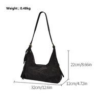 Sac à main de haute qualité 2026 Style rétro Sac à bandoulière de créateur Pompons Sangle réglable Élégant Sac hobo en cuir vegan pour femmes