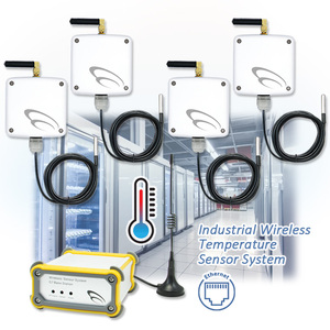 RF <b>Wireless</b> Temperature Sensor System with 4 Sets <b>Transmitters</b> IP65 Rated Data Storage & High Temp Alarm - Product Image 2