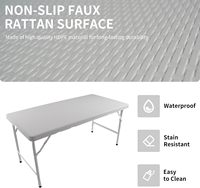 Table de pique-nique portable d'extérieur de 4 pieds, table de camping pliable en plastique pour villa, parc et cour