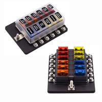 Boîtier de fusibles à lame 12/10/8/6 voies avec voyant LED pour voiture, bateau, marine, trike 12V 24V