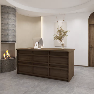 Mostrador <span class=keywords><strong>de</strong></span> Recepción Comercial <span class=keywords><strong>de</strong></span> Madera Ecológico, Minimalista y Retro Clásico YS-0183 con Diseño Moderno <span class=keywords><strong>de</strong></span> Bambú y Ratán Tradicional - Product Image 1