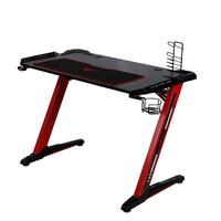 Bureau de jeu pour ordinateur en acier au carbone noir Zhongjia, très vendu, avec éclairage LED