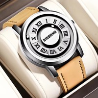 Montre-bracelet de luxe à quartz pour homme Binbond 234, avec aiguille défilante créative, étanche 30M, en acier inoxydable et plastique, style affaires