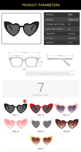 Gafas <span class=keywords><strong>de</strong></span> Sol Grandes UV400 <span class=keywords><strong>de</strong></span> <span class=keywords><strong>Moda</strong></span> <span class=keywords><strong>2021</strong></span>, Gafas <span class=keywords><strong>de</strong></span> Sol Personalizadas <span class=keywords><strong>para</strong></span> <span class=keywords><strong>Mujer</strong></span>, Negras, Rojas, Blancas, Rosas, con Forma <span class=keywords><strong>de</strong></span> Corazón, Modernas y Elegantes - Product Image 5