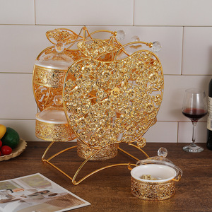 Exquisite Rotating-pattern Acrylic Dry-fruit Box Snack Tray Light Luxury Style <strong>Serving</strong> <strong>Plate</strong> for Living Room Wholesale Available - Product Image 3