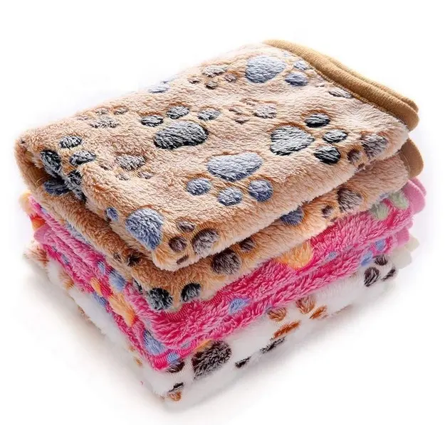 Wholesale comfortable 100% polyester print flannel throw knitted fleece pet dog blanket