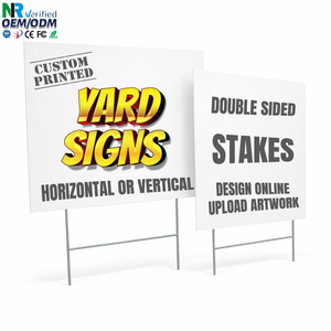 New Design Premium Corrugated <b>Plastic</b> Double Sided Outdoor Custom 18X24 With H-Stakes - Product Image 1