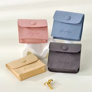 High End <b>Thick</b> Microfiber Bracelet Custom Printed Jewelry Pouches for Necklace <b>Rings</b> Packaging Lateen LTEL240428-5 8*8cm - Product Image 4
