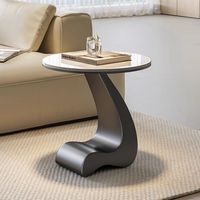 Table d'appoint artistique et créative en marbre moderne, petite table d'appoint minimaliste pour salon, canapé, balcon, coin, écologique et facile à assembler