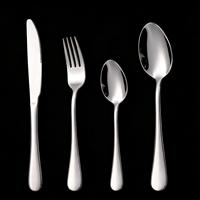 Ensemble de couverts classiques en acier inoxydable 304 poli miroir, couteau, fourchette, cuillère à long manche, ustensiles de table pour la maison et l'hôtel, vente en gros
