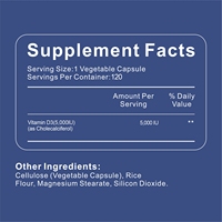 Capsules de vitamine K2 et D3 végétaliennes OEM/ODM/OBM, capsules molles de vitamine K2 MK7, capsules de vitamine D3 K2 5000 UI, soutien cardiaque