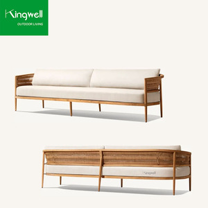 Juego de muebles de teca para exteriores, muebles de <span class=keywords><strong>exterior</strong></span>, jardín, juego de sofás giratorios de 1 plaza, muebles de ocio de lujo para exteriores, <span class=keywords><strong>madera</strong></span> moderna - Product Image 4