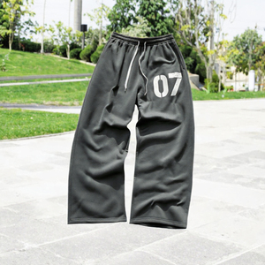 Hot Sale Sweat <b>Trousers</b> Oversized <b>Men</b> Jogger <b>Baggy</b> Wide Leg Swat Jogger Elastic Waist Flared Pants for <b>Men</b> 2026 New Arrival - Product Image 3