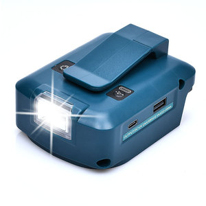 Adaptateur de batterie pour Makita USB et chargeur de type C Adaptateur de batterie total pour chargeur de téléphone Charge rapide Remplacement pour Makita 18V - Product Image 1
