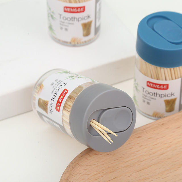 Portable Disposable Biodegradable Home Toothpick Jar 400 Bamboo Toothpicks for Restaurant Hotel 2 Yuan Department Store Food Use
