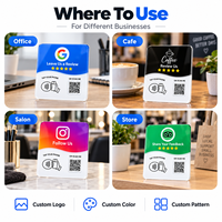 Plaque d'avis NFC en acrylique imprimée avec code QR et dos adhésif – Panneau de retour d'expérience sans contact pour la réception des entreprises locales