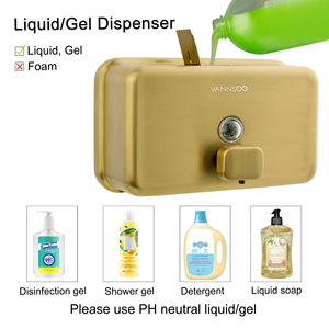 Dispensador de Jabón Manual de Acero Inoxidable VANNSOO, Montado en la Pared, Diseño Industrial, 1 Año de Garantía, <span class=keywords><strong>para</strong></span> Baños de Hoteles y Aseos - Product Image 4