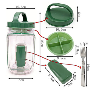 Nuovo Arrivo: Contenitore per Insalata con Manico e Coperchio, Design con Apertura Laterale e Forchetta in Acciaio Inox per Viaggi e Campeggio - Product Image 3