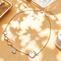 Nouveau Bracelet Chaîne Ajustable en Argent Sterling 925 avec Breloque Cœur Tendance pour Femme et Fille – Cadeau Bijoux Fins Personnalisés
