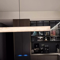 Luminaire suspendu linéaire moderne en marbre, design LED, pour îlot de cuisine, salle à manger, décoration intérieure