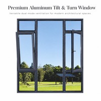 Fenêtres KOMPSTAR en aluminium polyvalentes à ouverture oscillo-battante, système de ventilation double mode, cadre en alliage d'aluminium architectural moderne