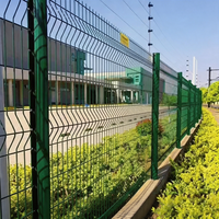 Malla de Alambre Soldada Galvanizada Ecológica con Recubrimiento de PVC 3D de 6 Pies (2.23*2.9m) Anti-Escalada para Pared Perimetral de Jardín