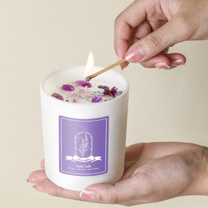 Velas perfumadas de aromaterapia de lujo 60 tiempo de combustión fragancia de lavanda cristales de aceite esencial para vacaciones Navidad Pascua - Product Image 2