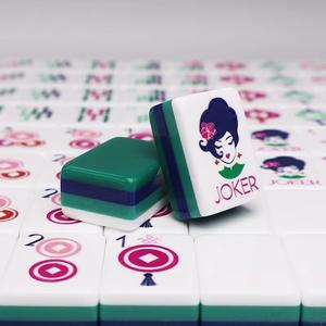 Juego de Mahjong Americano de Lujo Premium de 4 Capas, Fichas de Acrílico Verde Impresas Personalizadas para Juegos de <span class=keywords><strong>Casino</strong></span> - Product Image 4