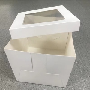 Wholesale 12*12*12inch Cake <b>Box</b> Square <b>Foldable</b> Party Food Cake <b>Box</b> with Window - Product Image 6