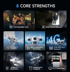 Caméra <span class=keywords><strong>de</strong></span> sécurité WiFi 12MP à 4 objectifs et écran quadruple Vstarcam O-KAM Pro avec suivi humain IA, caméra PTZ CCTV extérieure, vente en gros d'usine CS623FR - Product Image 2