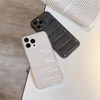 Mode clair doudoune coque de téléphone bouffante pour iPhone 15 14 13 12 11 Pro Max X XS Plus souple TPU marque protecteur nouvel état