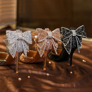 Chaussures à talons aiguilles sexy pour femme, à bout pointu, à paillettes, pour mariage et soirée, 6,5 cm/8,5 cm - Product Image 5