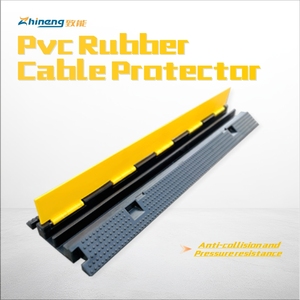 Rampes de protection de câbles en PVC jaune + noir, rampe de vitesse, caoutchouc robuste, 2 canaux, sécurité routière - Product Image 2