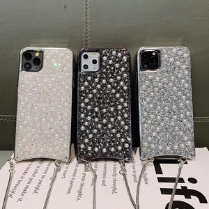Ốp Điện Thoại Ngọc Trai Lấp Lánh Cho <span class=keywords><strong>iPhone</strong></span> 14 13 12 11 Pro MAX XS XR 7 <span class=keywords><strong>8</strong></span> <span class=keywords><strong>Plus</strong></span> Vỏ Bảo Vệ Dây Đeo Kim Loại Có Dây Đeo Túi Đựng Điện Thoại - Product Image 2