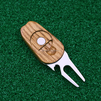 Outil de réparation de divots de golf en bois avec logo personnalisé, marqueur de balle de golf, porte-club, ouvre-bouteille, accessoires de golf