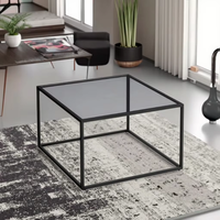 Table de console en verre carrée de vente chaude pour le petit appartement pour le salon ou la table basse de sofa