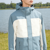 Veste de randonnée d'automne pour hommes, imperméable, coupe-vent, veste softshell d'extérieur avec capuche réglable et fermeture éclair pour adultes