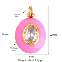 Bijoux à bricoler soi-même en cuivre plaqué or brillant zircon accessoires multi-style élégant multicolore goutte d'huile rectangulaire coeur goutte pendentif