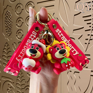 QY ours porte-clés mignon PVC dessin animé ours pendentif porte-clés sac breloque voiture accessoire cadeau pour - Product Image 2