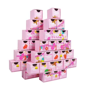 Wholesale Cheap Drawer Custom Christmas Tree Shaped Gift Candy Packaging Box New Year Advent Calendar Printing Service