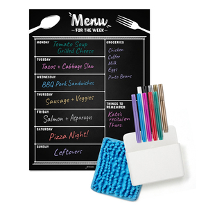 Venta al por mayor nevera planificador de comidas <span class=keywords><strong>semanal</strong></span> <span class=keywords><strong>pizarra</strong></span> menú para Snack Bar restaurante magnético borrado en seco tablero de menú negro - Product Image 2