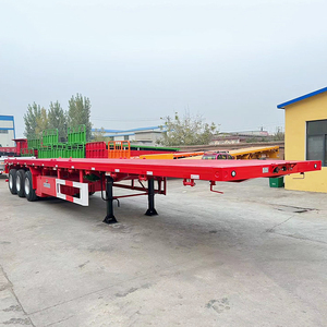 Vận Chuyển 40ft Container Vận Chuyển Phẳng Giường Trailer <span class=keywords><strong>3</strong></span> Trục Phẳng Bán Trailer Để Bán - Product Image 3