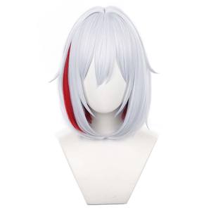 Game Honkai Star Rail Topaz <span class=keywords><strong>Cosplay</strong></span> Short Grey Highlights Red Hair Perruque GAHC-008 - Product Image 5