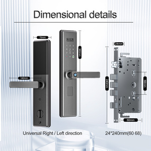 6-in-1 בית חכם דלת מנעול כרטיס אפליקציה עבור Bluet' לפתוח אוטומטי נעילה אנטי-peep שמאל/ימין תאימות יד שמאל/ימין תאימות יד - Product Image 3