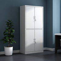 Armoire de classement de bureau moderne et minimaliste en acier épaissi, à profil bas, réglable et verrouillable, avec porte vitrée, type divisé