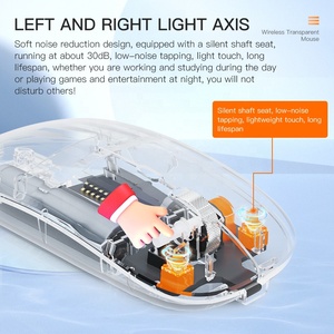 Chuột không dây trong suốt, có thể sạc lại, màu sắc đẹp, <span class=keywords><strong>DPI</strong></span> <span class=keywords><strong>800</strong></span> 1200 1600, kết nối Bluetooth 2.4G - Product Image 4