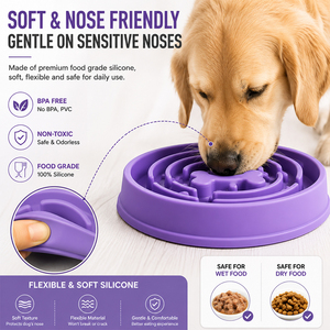 Nouveau bol <span class=keywords><strong>anti</strong></span>-anxiété pour chien avec logo personnalisé, bol à alimentation lente pour chien, puzzle d'alimentation, vente en gros, bol à alimentation lente en silicone pour chien - Product Image 3