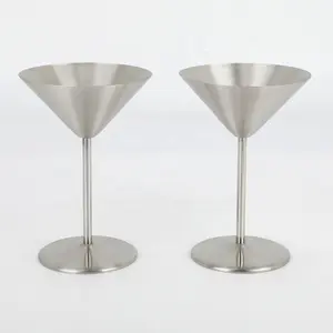 Good Sales Whiskey Champagne Glasses Coffee Cup Metal Champagne Glass 304 Stainless Steel Goblet Engraved Bar Party Wine Cup