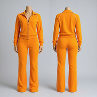 Ensemble de survêtement 2 pièces Y2K pour femme 2026, motif léopard, veste courte zippée et pantalon évasé, tenue assortie, streetwear, athleisure